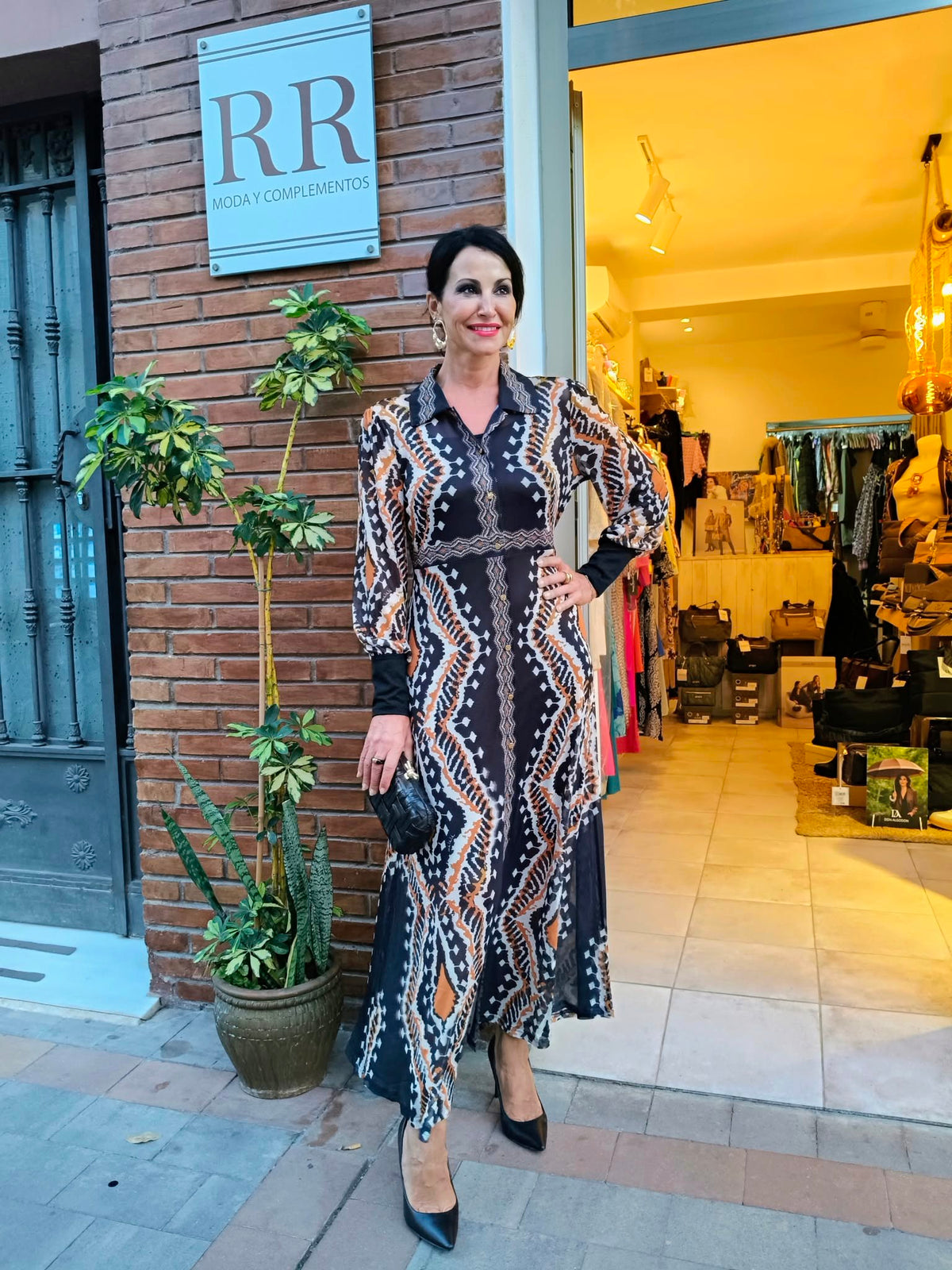 Vestido camisero Bizantino de tul estampado Malalá