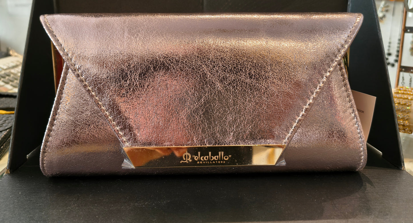 Bolso cartera dorada, bronce o rosada