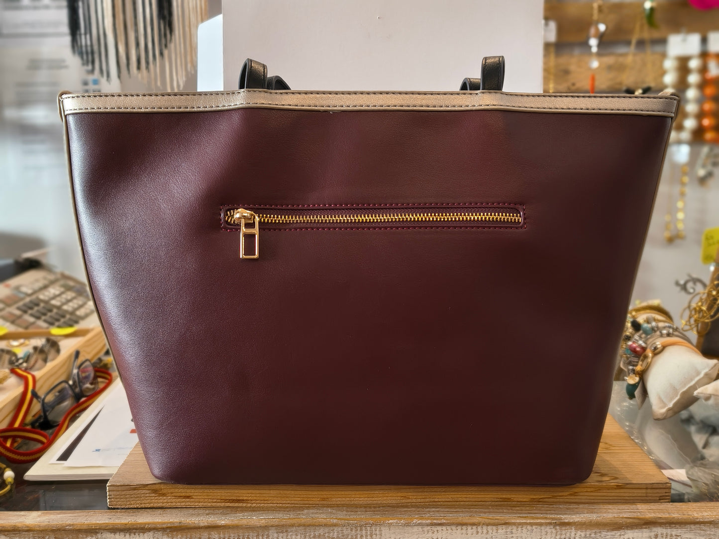 Z.OUTLET.               Bolso Shopper Don Algodón Burdeos · Gran Capacidad