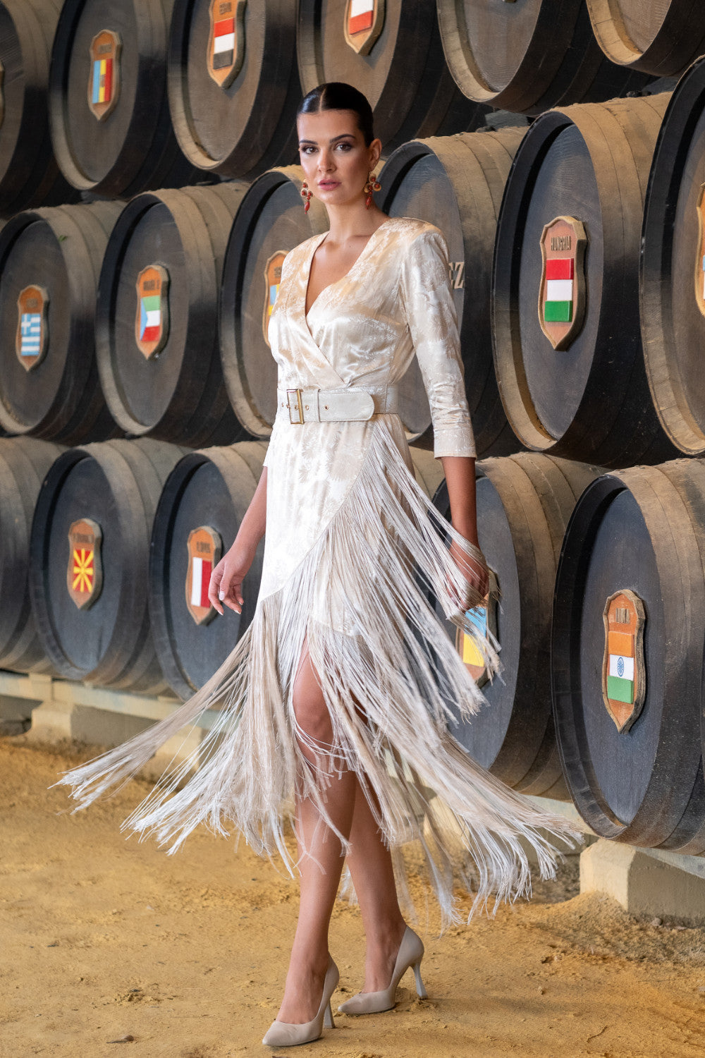 Vestido Fiesta Catavino Beige Káhyra