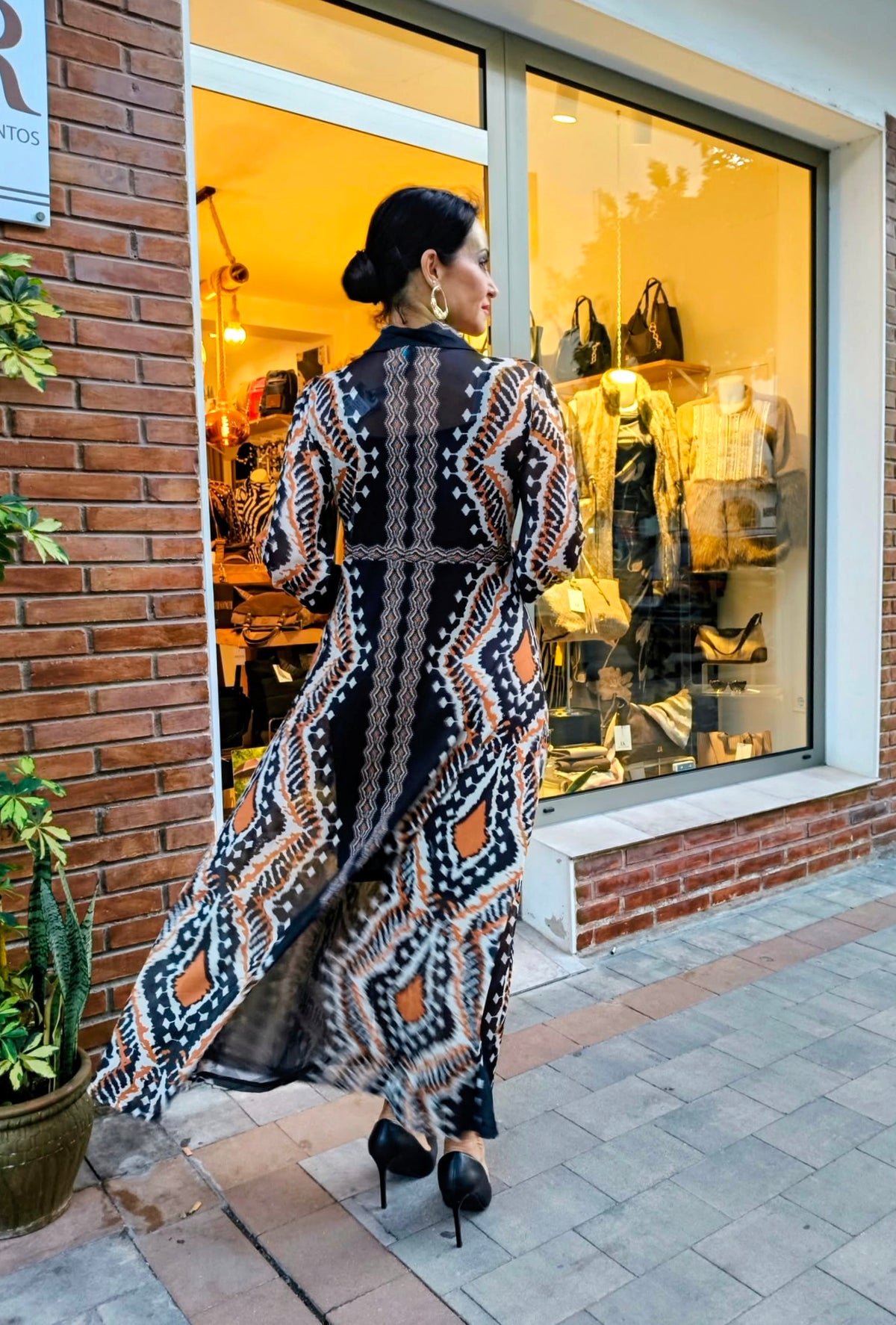 Vestido camisero Bizantino de tul estampado Malalá 