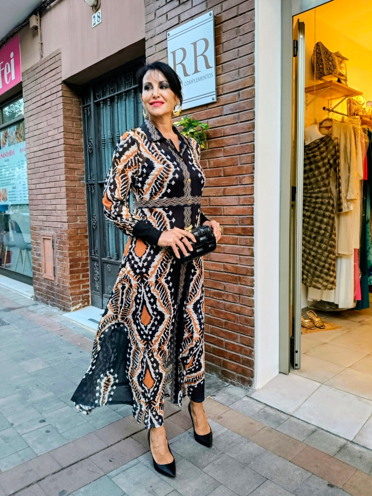 Vestido camisero Bizantino de tul estampado Malalá 