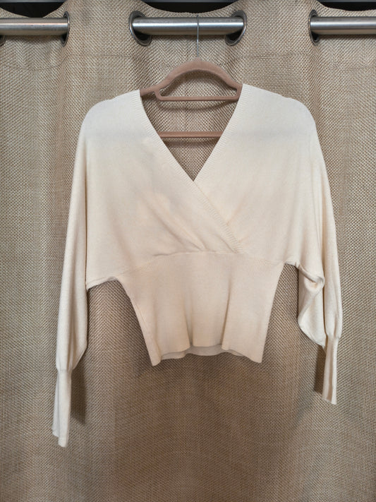 Z.OUTLET.           Jersey cuello V beige