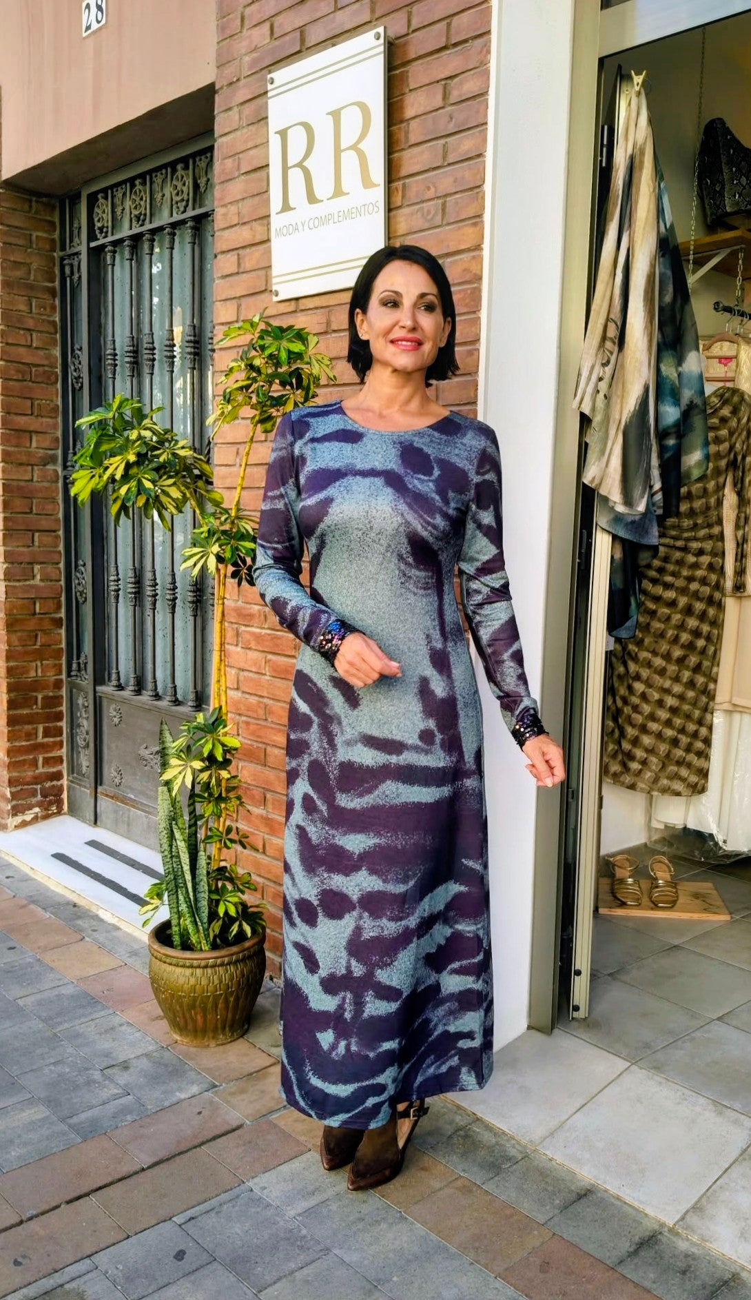 Vestido largo de punto Persia con manga larga | Malalá