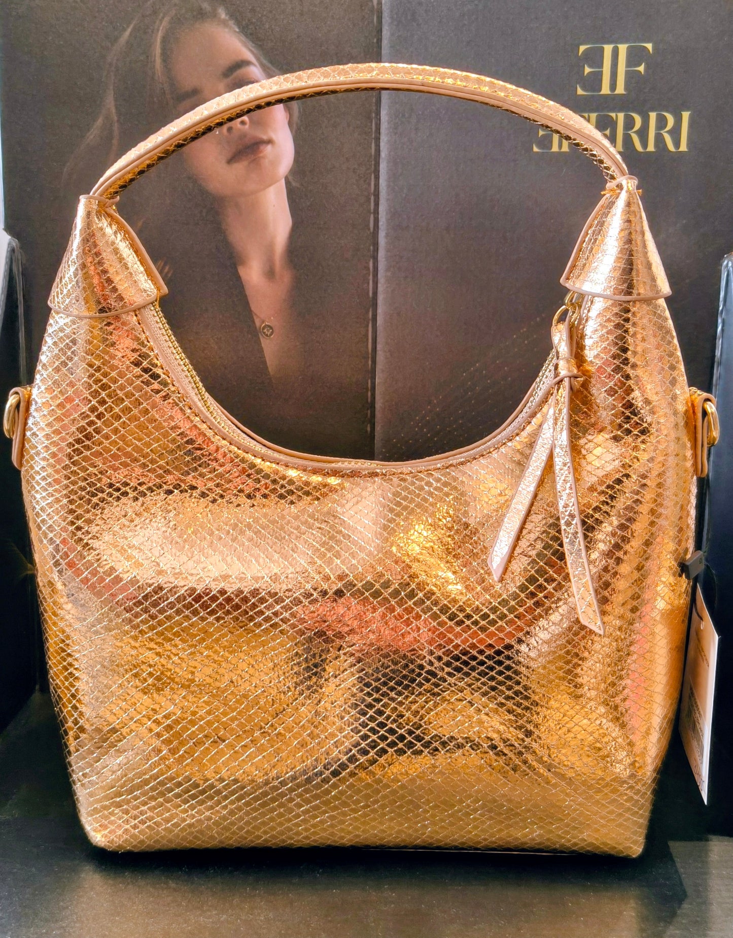 Bolso fiesta bronce El Caballo