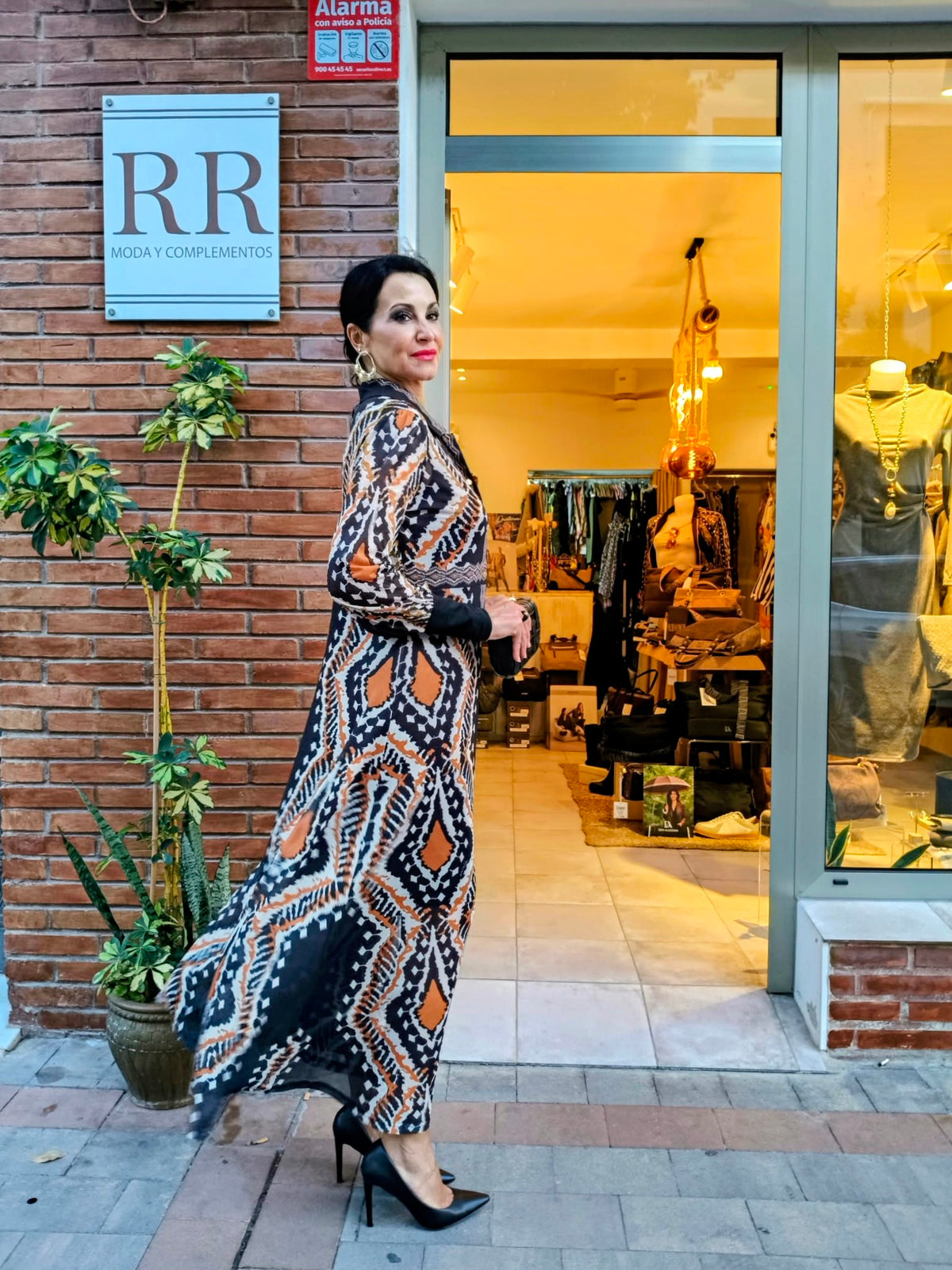Vestido camisero Bizantino de tul estampado Malalá 