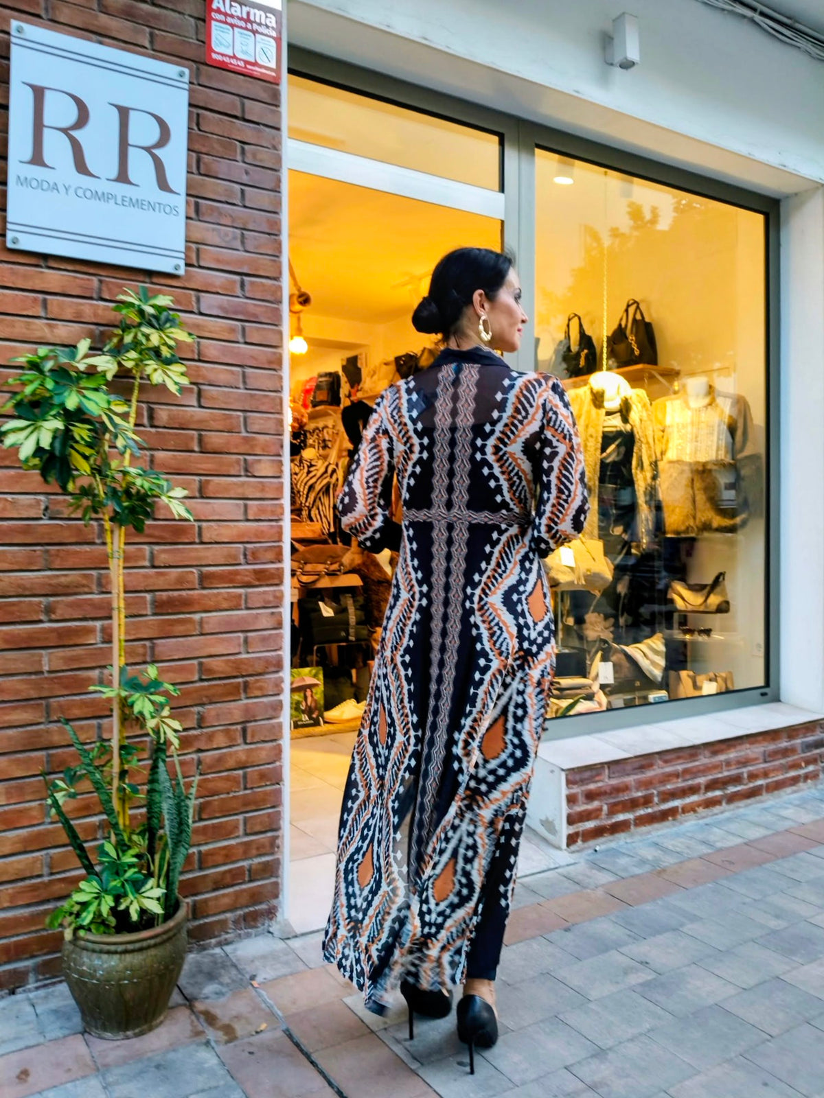 Vestido camisero Bizantino de tul estampado Malalá 