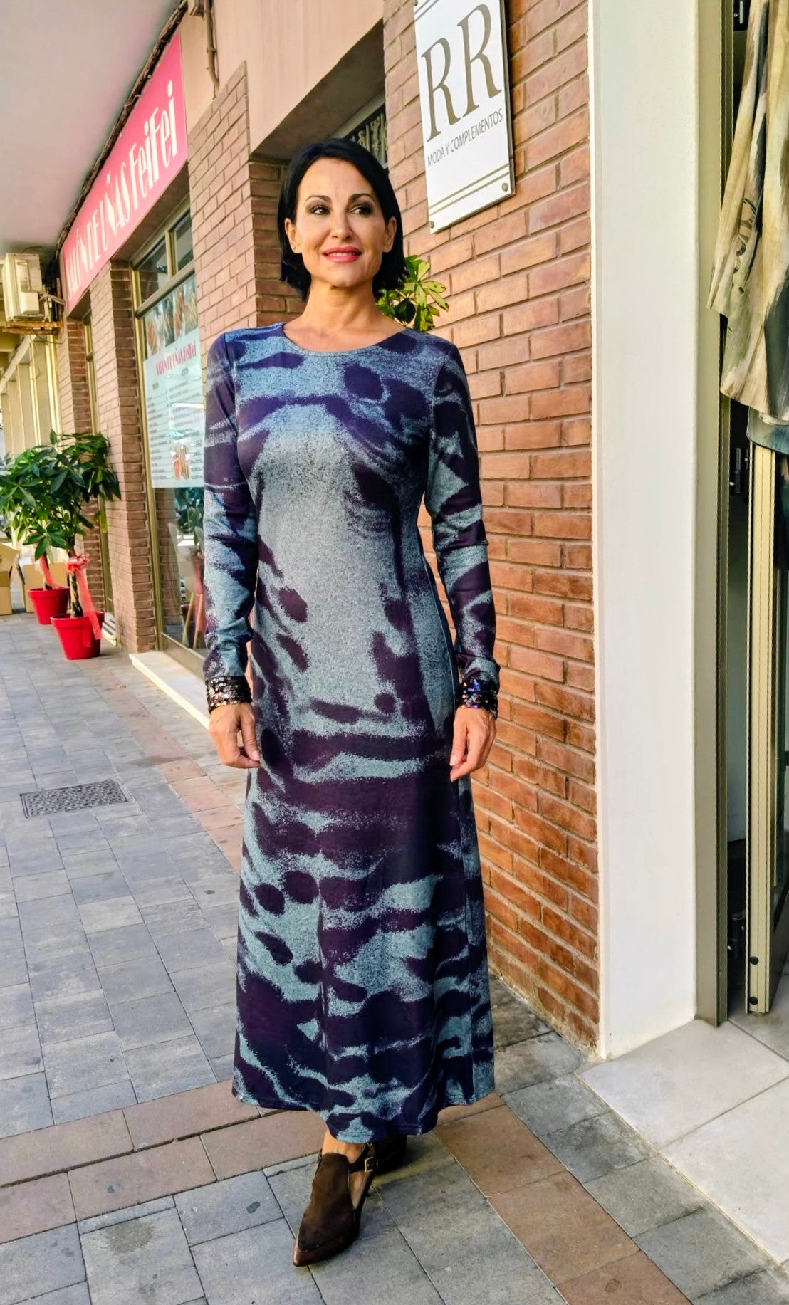 Vestido largo de punto Persia con manga larga | Malalá